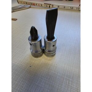 Snap-on 1/2 Drive Screwdriver Bit Socket Set Phillips SP32 Slotted SW32A USA